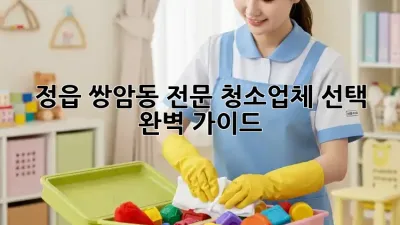 정읍 쌍암동 전문 청소업체 선택 완벽 가이드